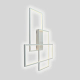 Modern Geometric LED Ceiling Light Overlapping Rectangles Flush Mount Aluminum Fixture