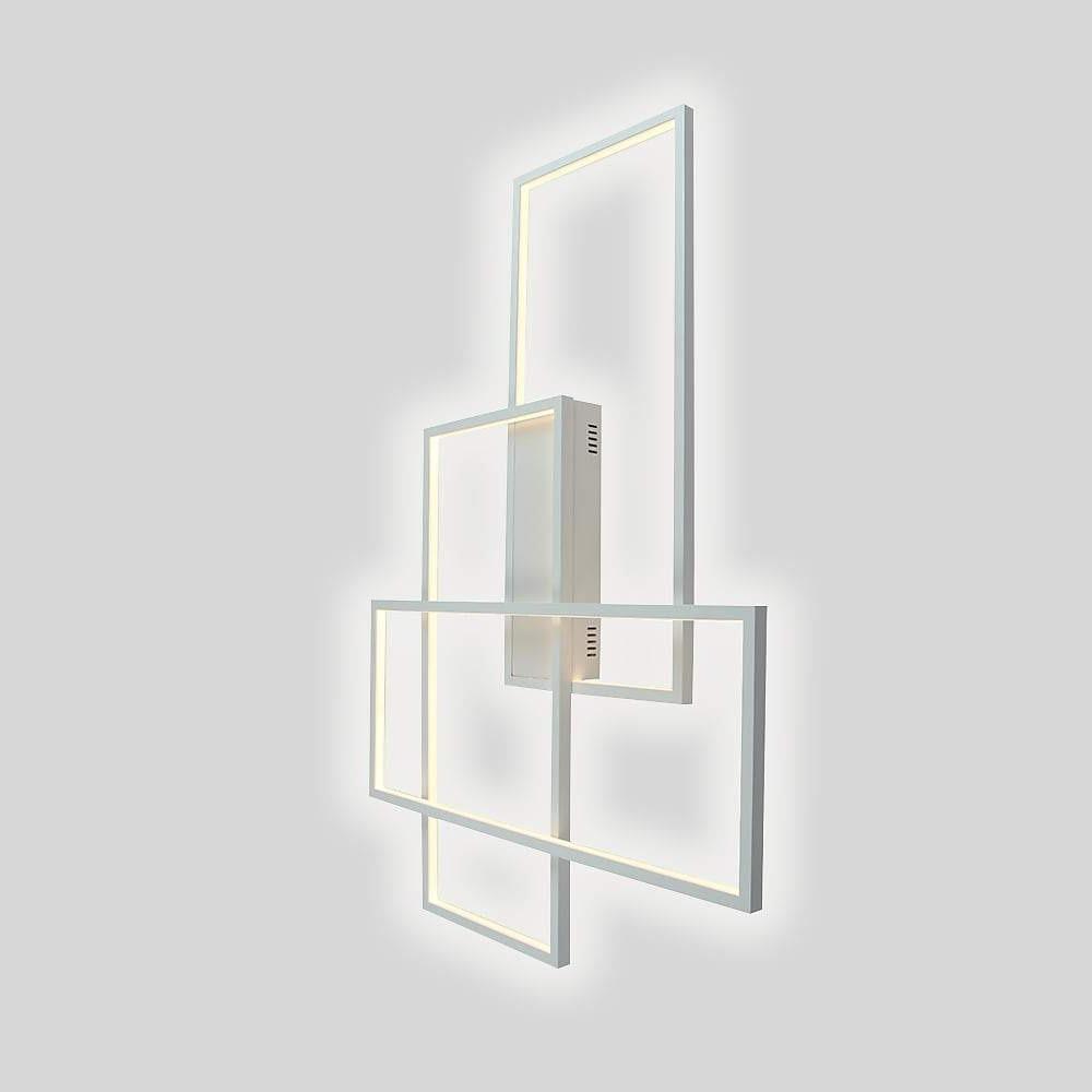 Modern Rectangular Three Tier LED Flush Mount Ceiling Light with Integrated Central Panel