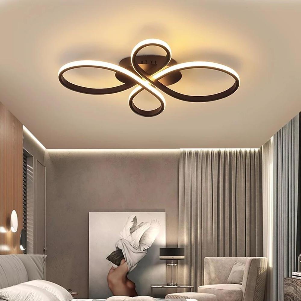 Modern Geometric Multi Curve LED Flush Mount Ceiling Light for Living Room Bedroom Metal Fixture