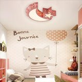 Celestial Moon Star LED Ceiling Light Modern Flush Mount Fixture for Kids Bedroom