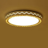 Modern White Circular Geometric Pattern LED Ceiling Light Flush Mount Fixture