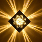 Modern Flower Shaped Crystal LED Flush Mount Ceiling Light for Hallway and Bedroom