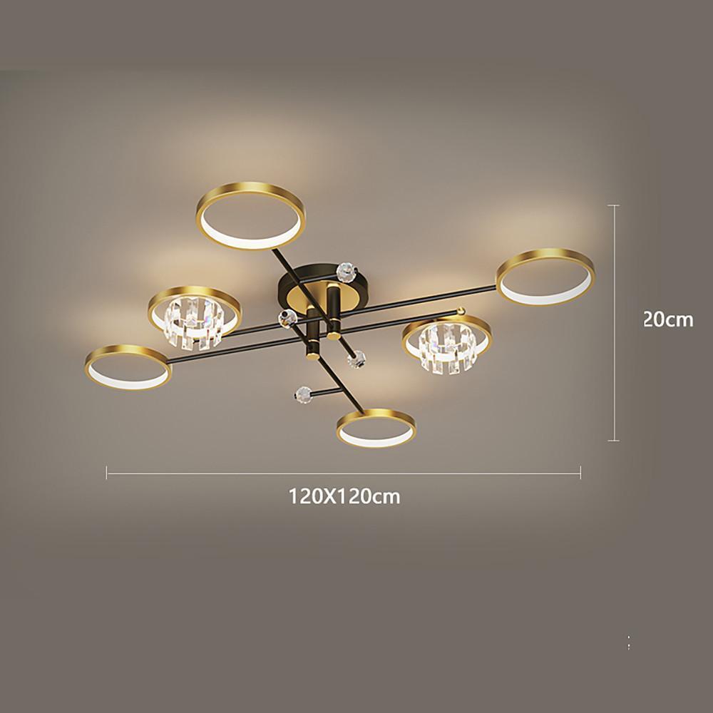 Modern Nordic Geometric Crystal LED Flush Mount Ceiling Light for Luxury Living Room Decor