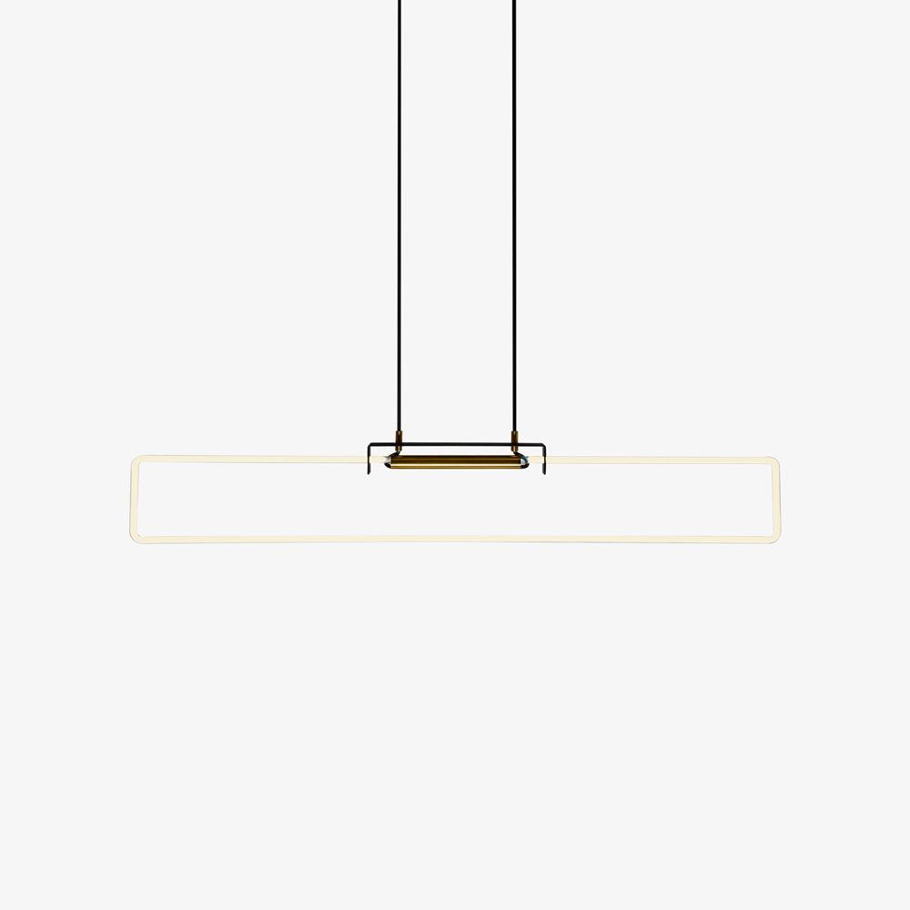 RA Modern Linear Glass Neon Pendant Light for Dining Table and Minimalist Office
