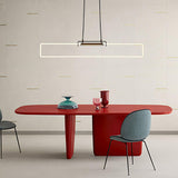 RA Modern Linear Glass Neon Pendant Light for Dining Table and Minimalist Office
