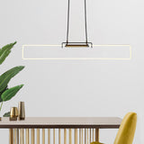 RA Modern Linear Glass Neon Pendant Light for Dining Table and Minimalist Office