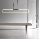 RA Modern Linear Glass Neon Pendant Light for Dining Table and Minimalist Office