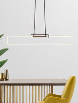 RA Modern Linear Glass Neon Pendant Light for Dining Table and Minimalist Office