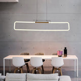 RA Modern Linear Glass Neon Pendant Light for Dining Table and Minimalist Office