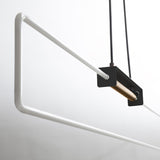 RA Modern Linear Glass Neon Pendant Light for Dining Table and Minimalist Office