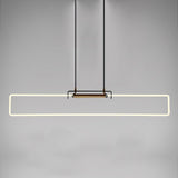 RA Modern Linear Glass Neon Pendant Light for Dining Table and Minimalist Office