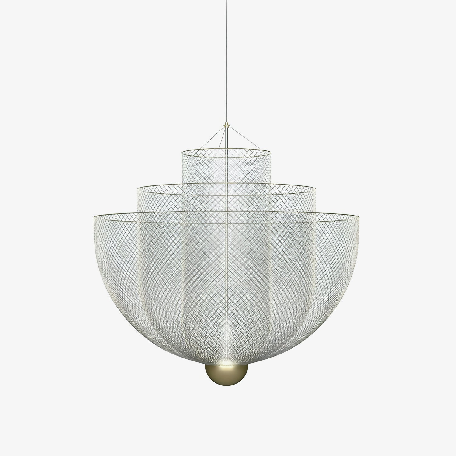 Radiant Wirework LED Pendant Light Mesh Layered Hanging Lamp for Modern Home Decor
