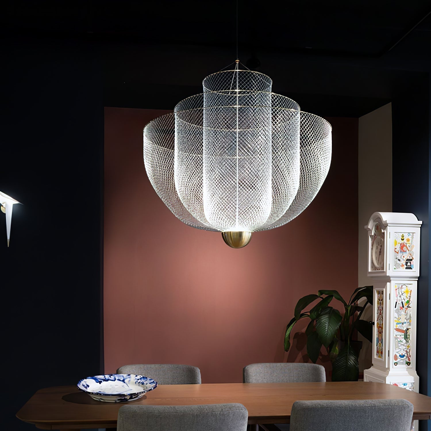 Radiant Wirework LED Pendant Light Mesh Layered Hanging Lamp for Modern Home Decor