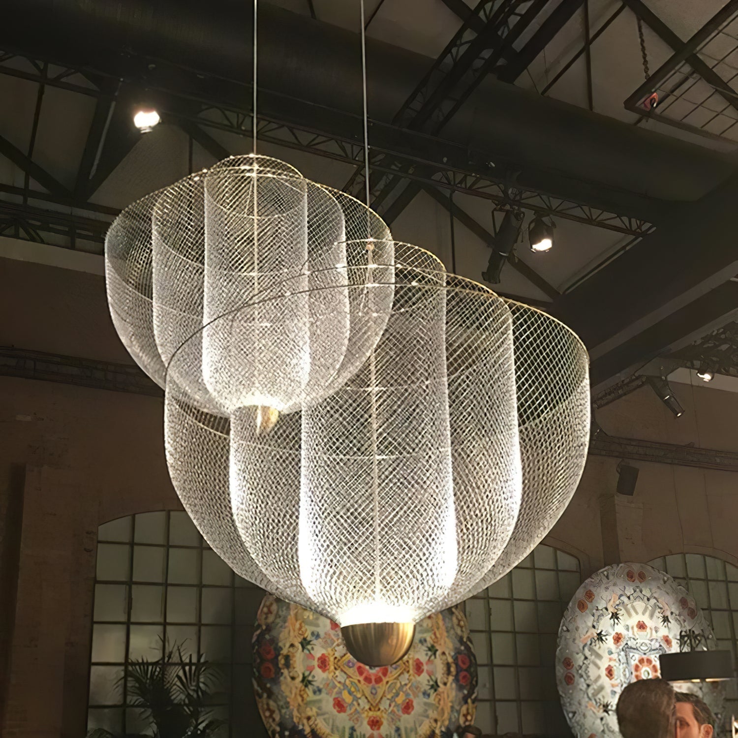 Radiant Wirework LED Pendant Light Mesh Layered Hanging Lamp for Modern Home Decor