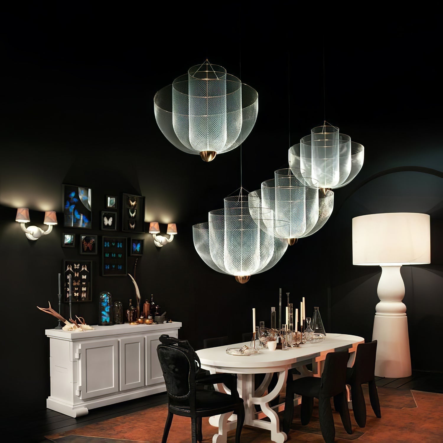 Radiant Wirework LED Pendant Light Mesh Layered Hanging Lamp for Modern Home Decor