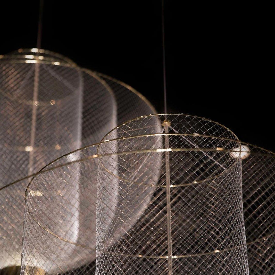 Radiant Wirework LED Pendant Light Mesh Layered Hanging Lamp for Modern Home Decor