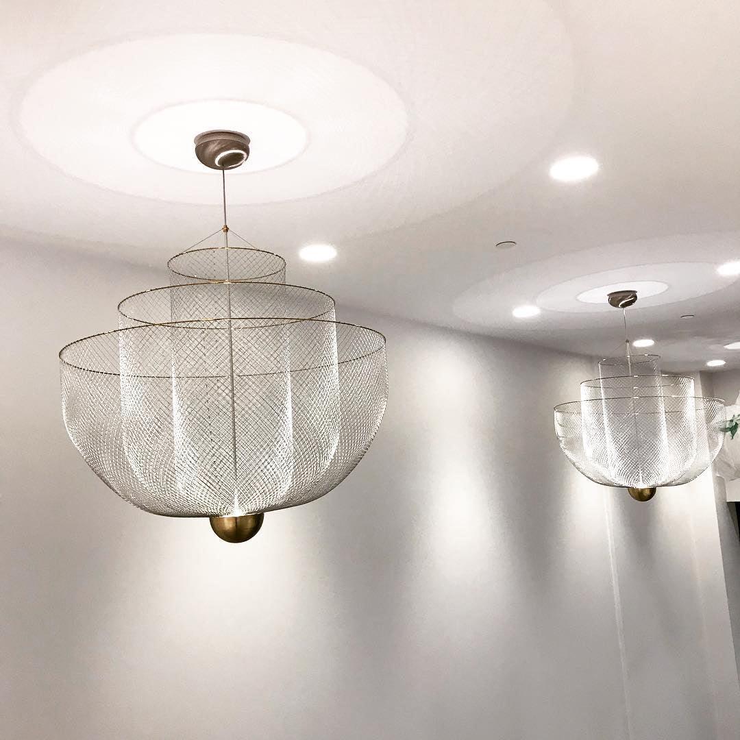 Radiant Wirework LED Pendant Light Mesh Layered Hanging Lamp for Modern Home Decor