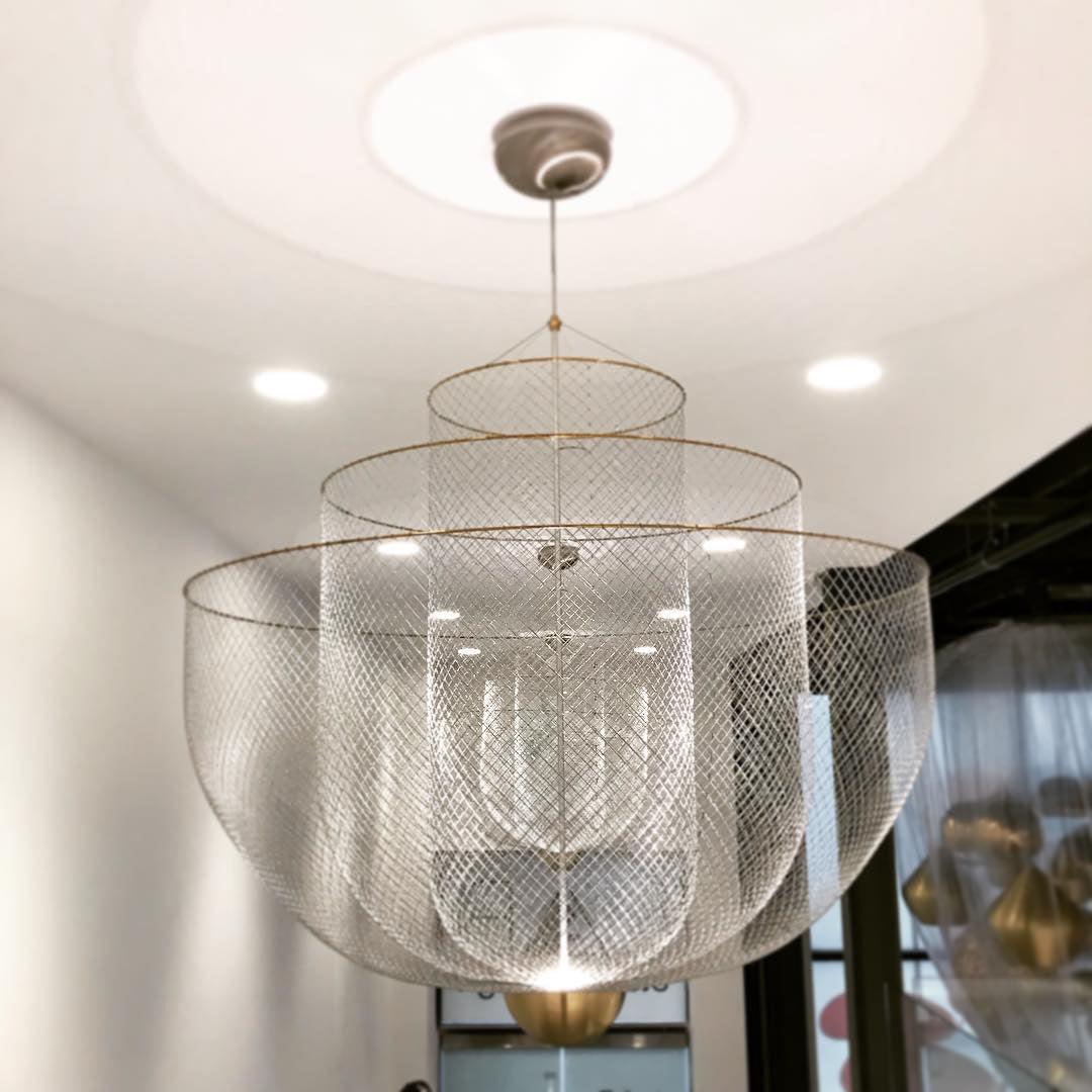 Radiant Wirework LED Pendant Light Mesh Layered Hanging Lamp for Modern Home Decor