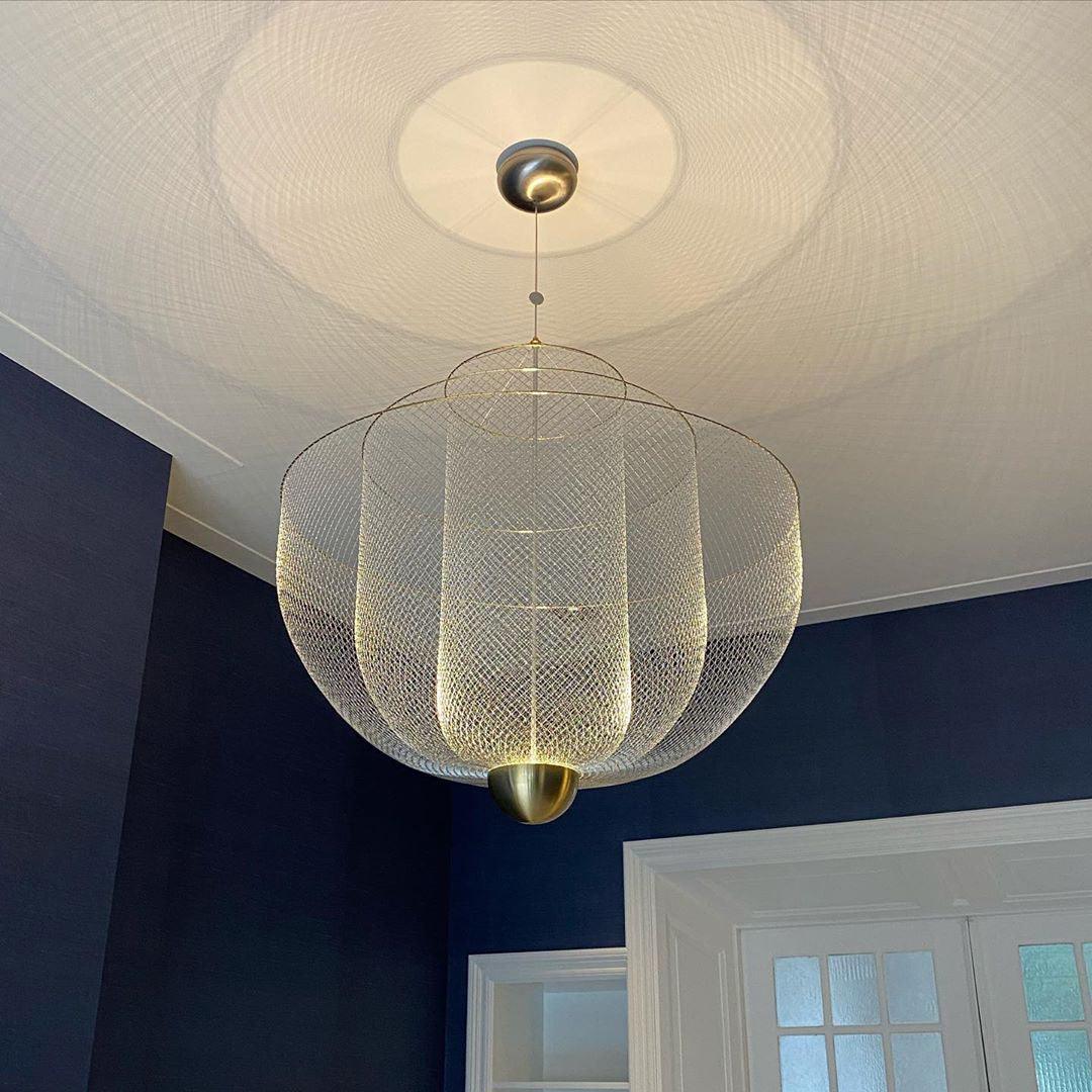 Radiant Wirework LED Pendant Light Mesh Layered Hanging Lamp for Modern Home Decor