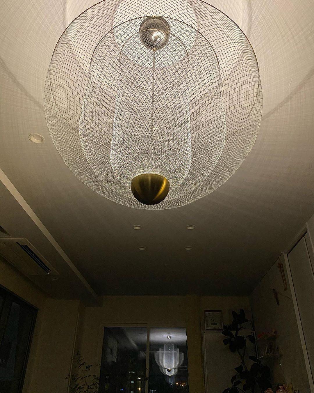 Radiant Wirework LED Pendant Light Mesh Layered Hanging Lamp for Modern Home Decor