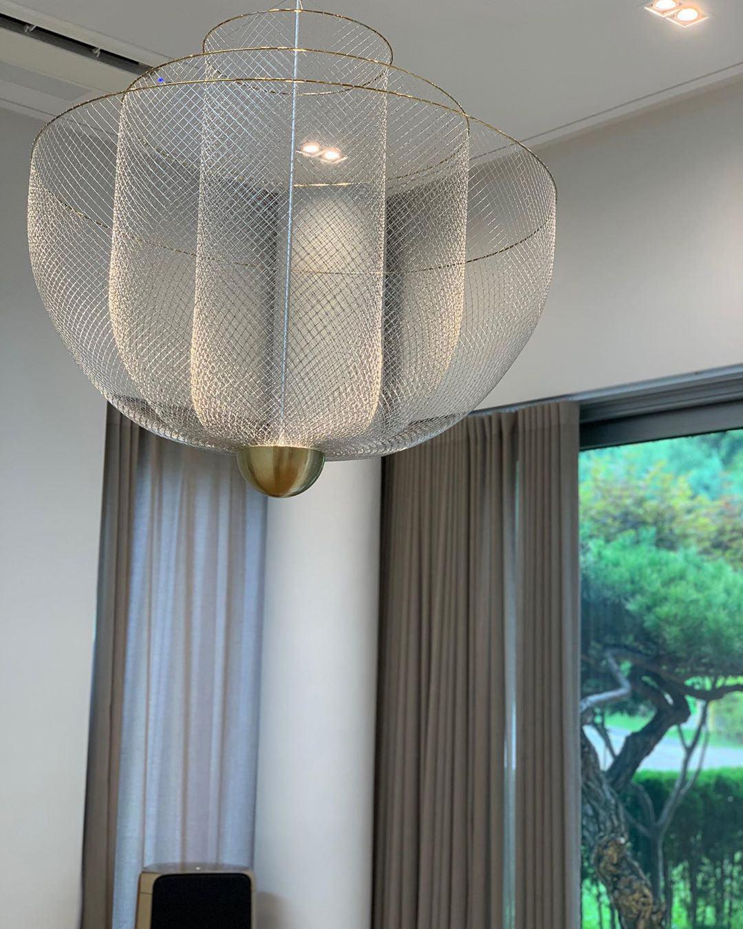Radiant Wirework LED Pendant Light Mesh Layered Hanging Lamp for Modern Home Decor