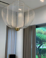 Radiant Wirework LED Pendant Light Mesh Layered Hanging Lamp for Modern Home Decor