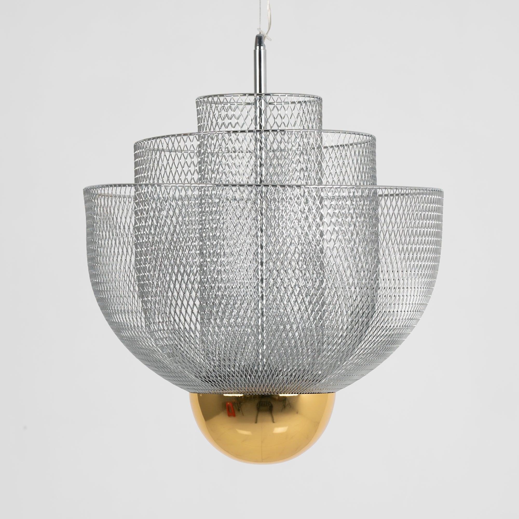Radiant Wirework LED Pendant Light Mesh Layered Hanging Lamp for Modern Home Decor