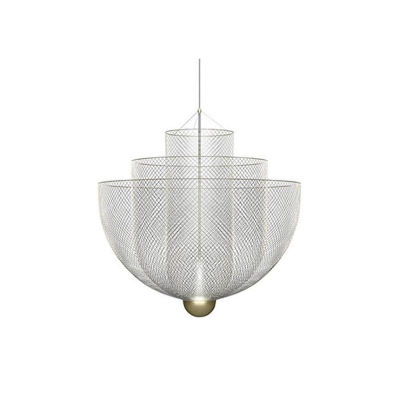 Radiant Wirework LED Pendant Light Mesh Layered Hanging Lamp for Modern Home Decor