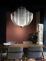 Radiant Wirework LED Pendant Light Mesh Layered Hanging Lamp for Modern Home Decor