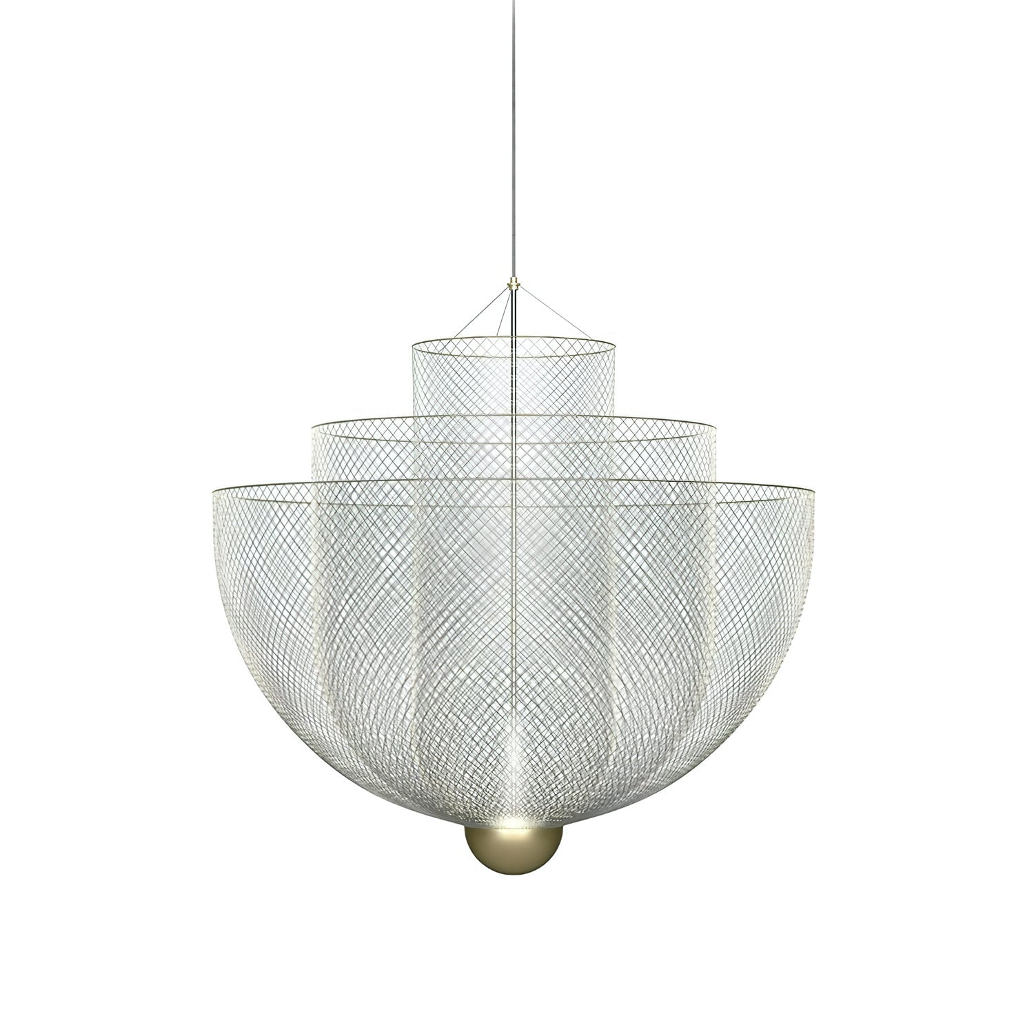 Radiant Wirework LED Pendant Light Mesh Layered Hanging Lamp for Modern Home Decor