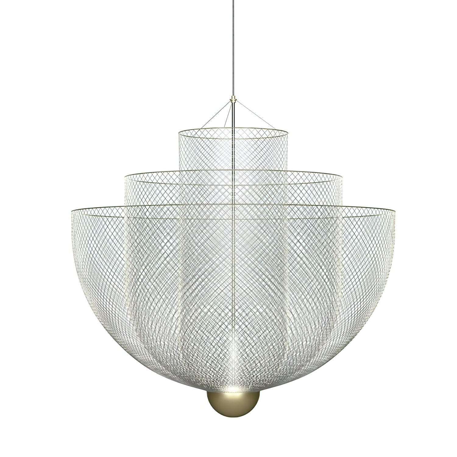 Radiant Wirework LED Pendant Light Mesh Layered Hanging Lamp for Modern Home Decor