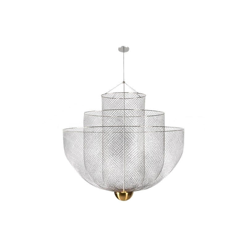 Radiant Wirework LED Pendant Light Mesh Layered Hanging Lamp for Modern Home Decor