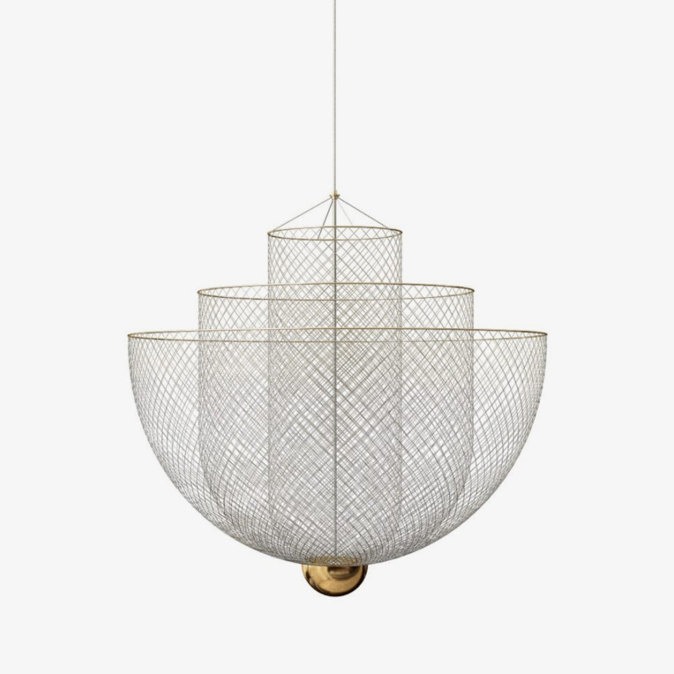 Radiant Wirework LED Pendant Light Mesh Layered Hanging Lamp for Modern Home Decor