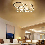 Modern Geometric Overlapping Ring LED Semi Flush Mount Ceiling Light for Living Room