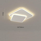 Modern White Square LED Flush Mount Ceiling Light Fixture for Bedroom and Living Room Geometric Two Tier Lighting