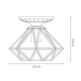 Vintage Industrial Metal and Glass Flush Mount Ceiling Light Lantern for Hallway Bedroom