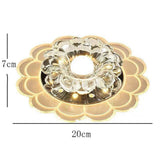 Modern Crystal Flower LED Flush Mount Ceiling Light for Entryway Kids Room and Hallway
