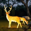 Realistic Sika Deer Resin Outdoor Garden Landscape Light Decorative Animal Sculpture LED Lawn Lamp