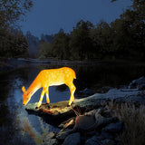 Realistic Sika Deer Resin Outdoor Garden Landscape Light Decorative Animal Sculpture LED Lawn Lamp