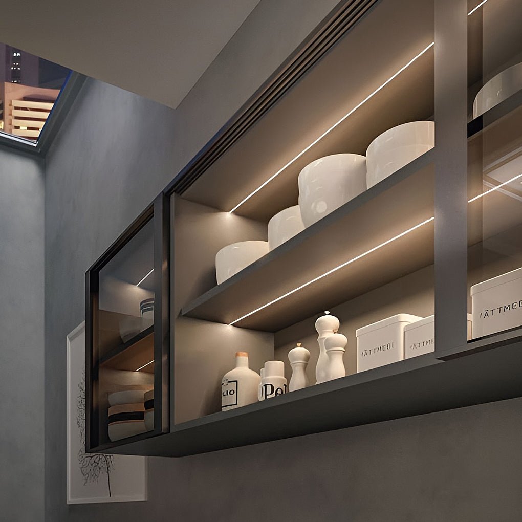 Recessed Under Cabinet LED Strip Lights Invisible Linear Cabinet Lighting Kit 4 Pcs