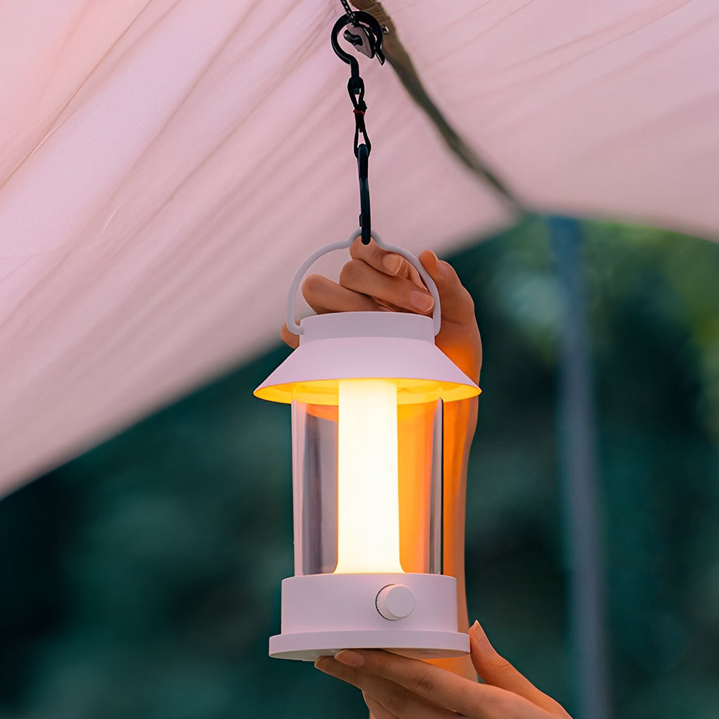 Rechargeable LED Outdoor Camping Lantern Dimmable Waterproof Portable Table Lamp with Power Bank Function