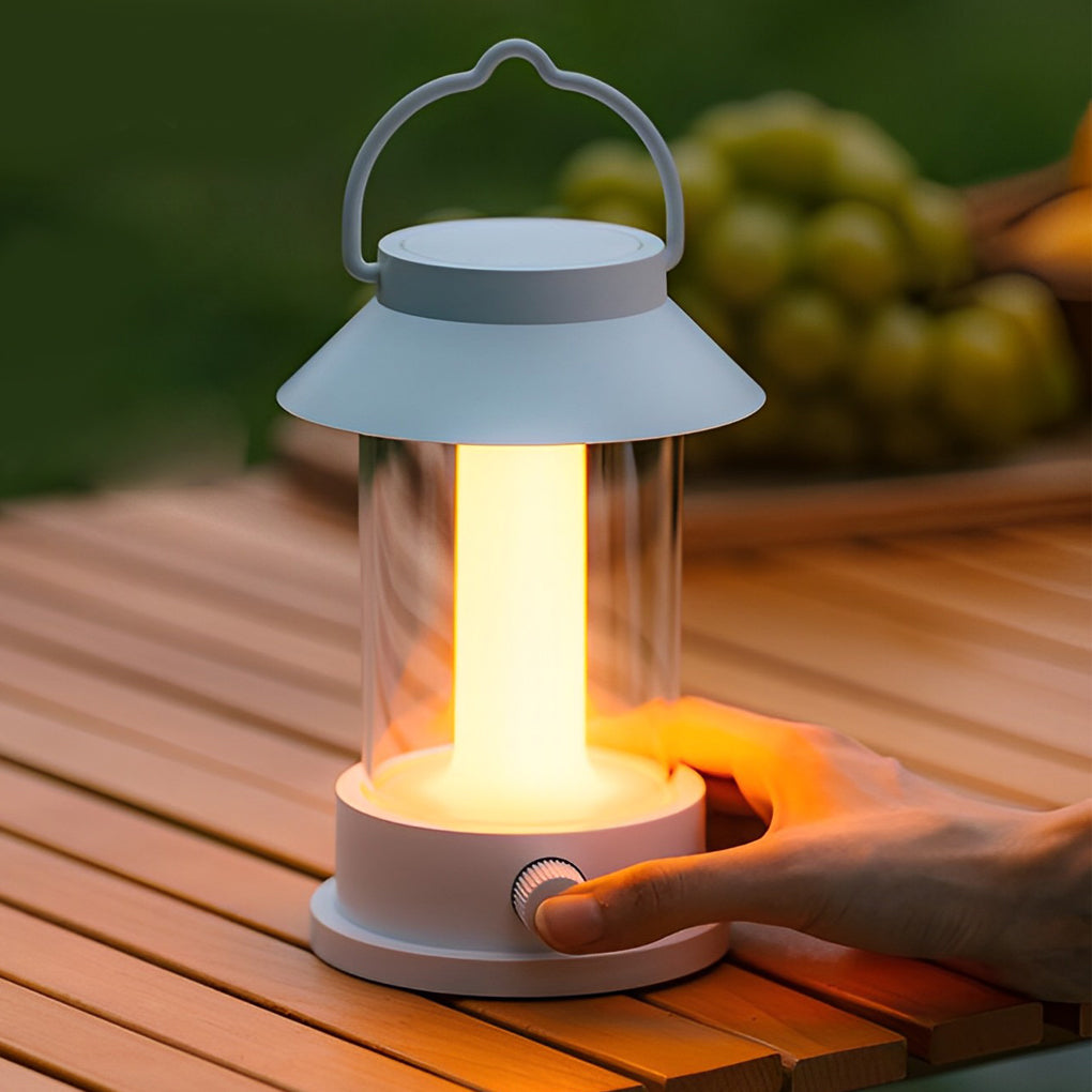 Rechargeable LED Outdoor Camping Lantern Dimmable Waterproof Portable Table Lamp with Power Bank Function