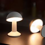 Rechargeable Mushroom LED Table Lamp with Tiltable Shade and Touch Dimmable Warm White Light