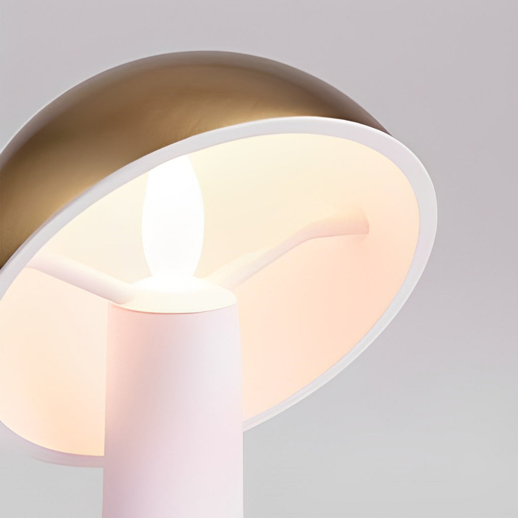 Rechargeable Mushroom LED Table Lamp with Tiltable Shade and Touch Dimmable Warm White Light