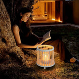 Rechargeable Outdoor Cage Lantern Waterproof Portable Garden Light for Patio and Landscape