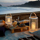 Rechargeable Outdoor Cage Lantern Waterproof Portable Garden Light for Patio and Landscape