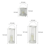 Rechargeable Outdoor Cage Lantern Waterproof Portable Garden Light for Patio and Landscape