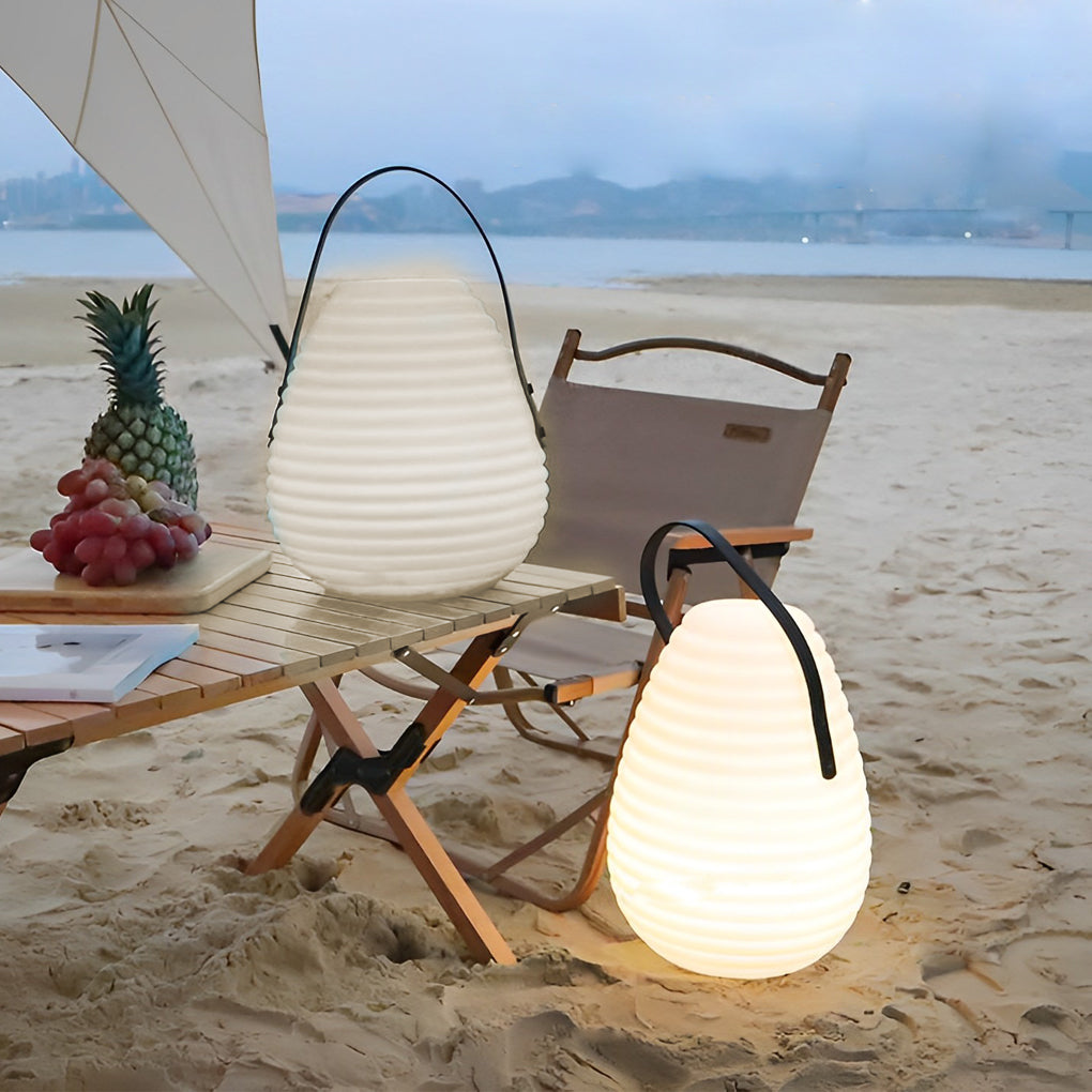 Rechargeable Portable LED Lantern Waterproof Outdoor Table Lamp with Remote and Timer