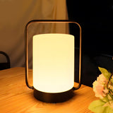 Rechargeable Waterproof Portable LED Table Lamp with RGB Color Changing Mode and Black Metal Handle