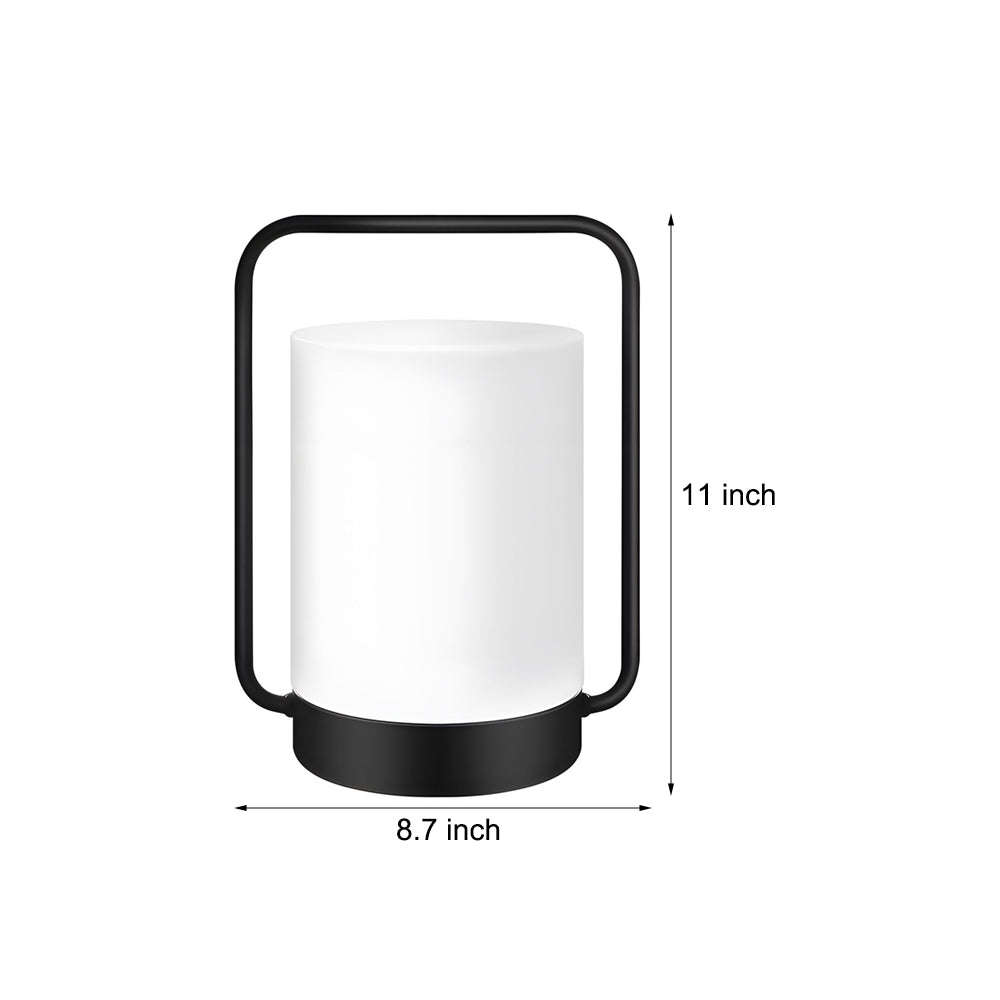 Rechargeable Waterproof Portable LED Table Lamp with RGB Color Changing Mode and Black Metal Handle